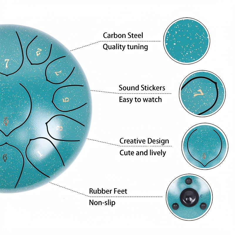 NNETM 13-Note Steel Tongue Drum with Bag Set